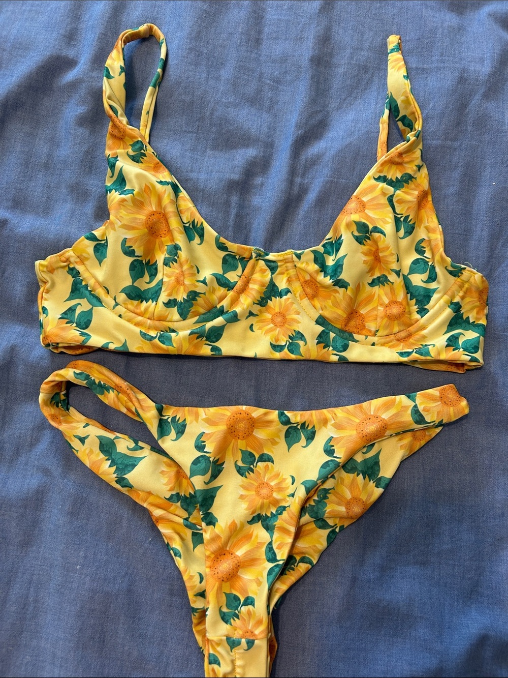 moana bikini Yellow Sunflower Print Two-Piece Bikini